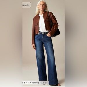 J. Crew Blue Wide Leg Flare Jeans with Vintage Wash